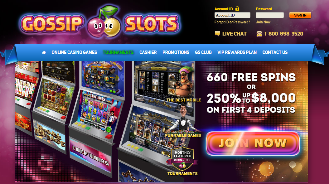 Gossip Slots Casino - 660 Free Spins
