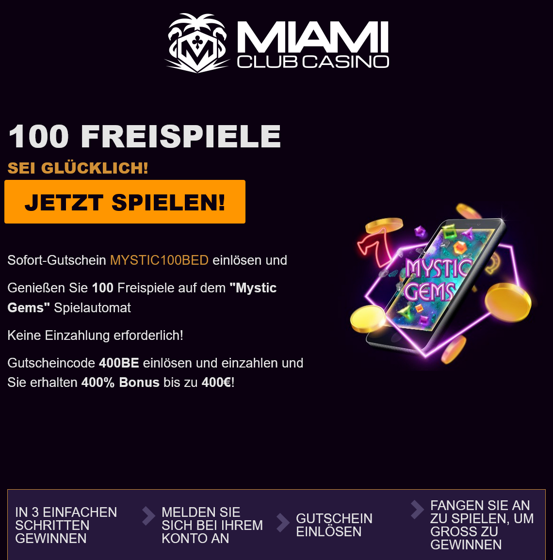 Miami Club
                                    Wheel of Chance II 50 Free Spins