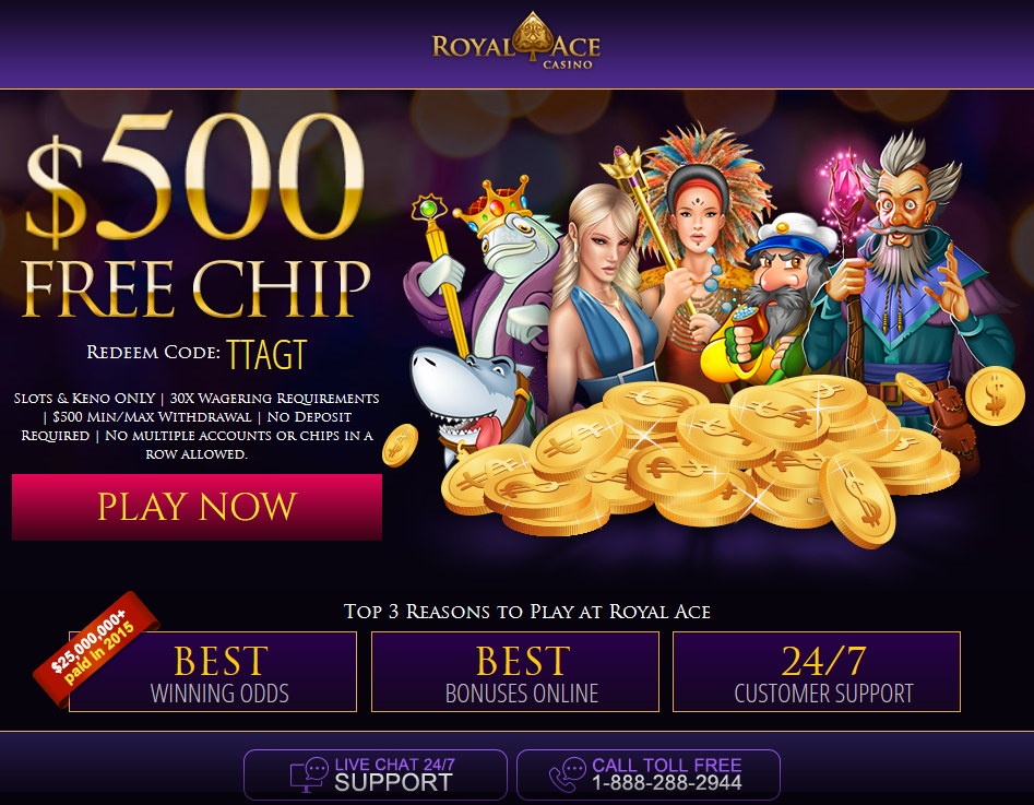 Royal Ace Casino│ $500 Free Chip