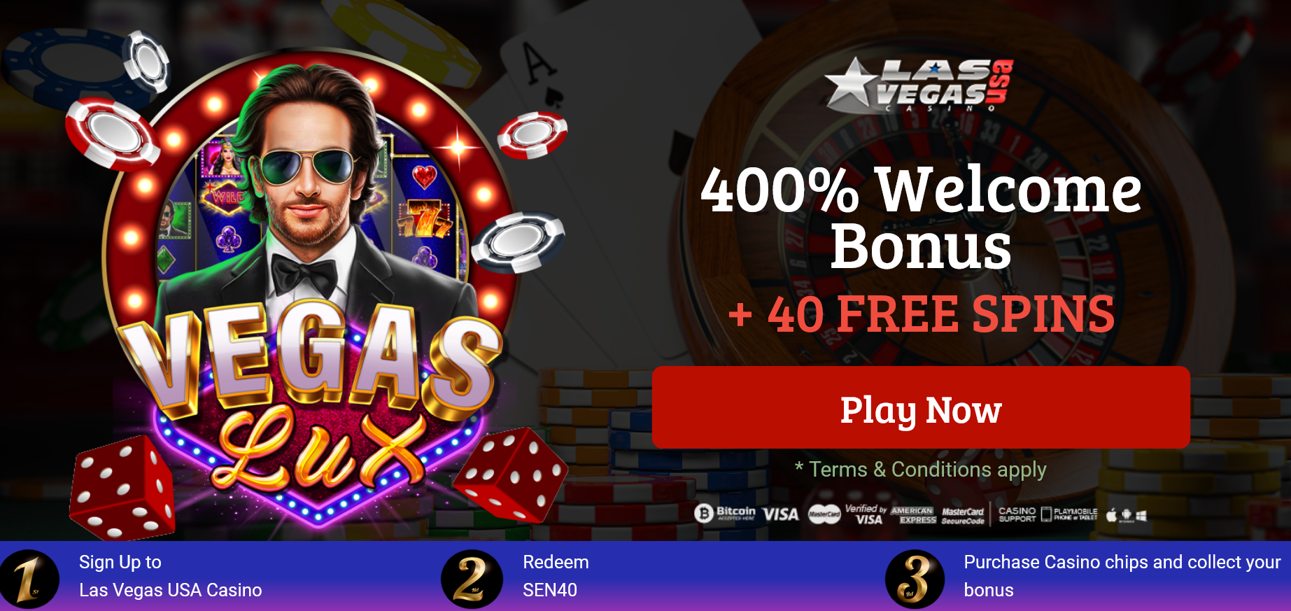 400%
                                                          Welcome Bonus
                                                          + 40 FREE
                                                          SPINS